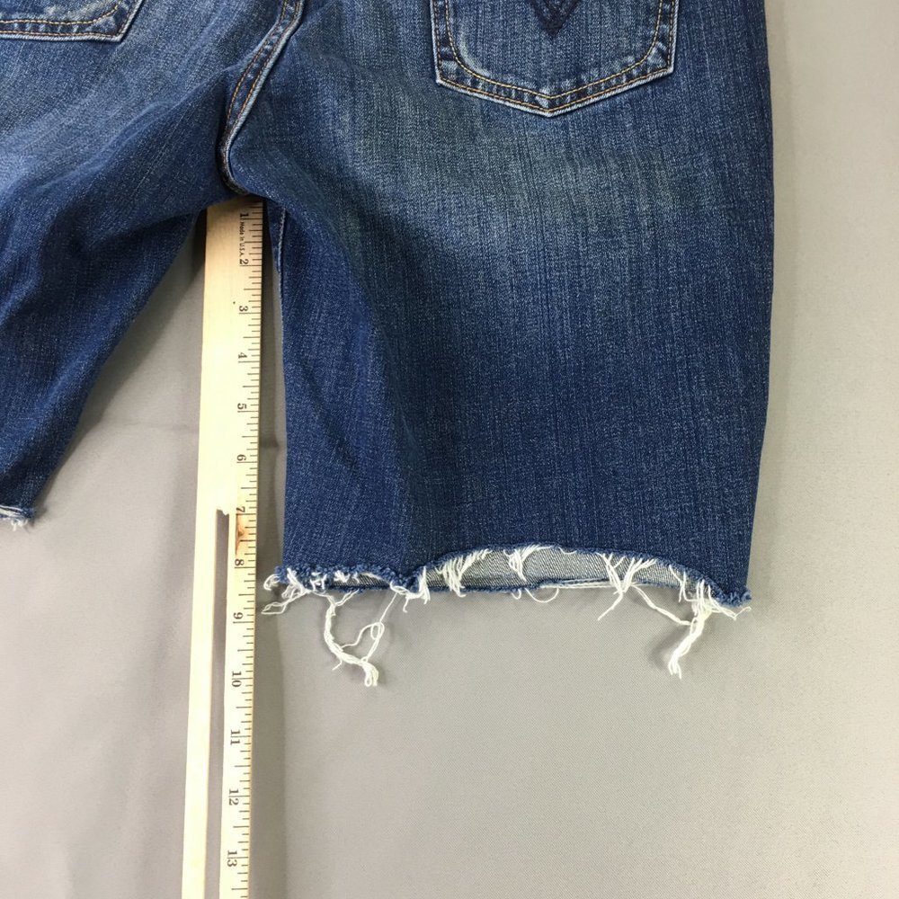Levis 515 Cut Off Jean Short 12 Womens Dark Blue Denim Casual #1127 - Picture 6 of 11